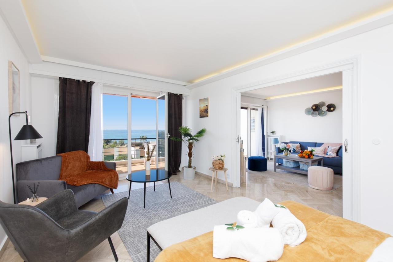 Suite Riviera - Sea View - Clim - 50M Plage - Residence De Standing - Spacieux 180 M2 - Parking Cannes Kültér fotó